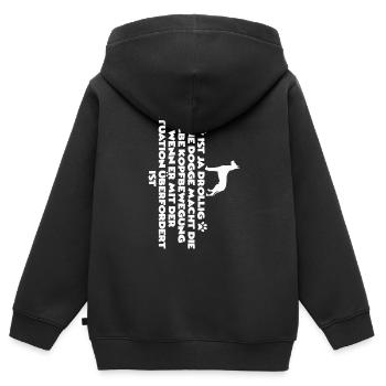 Doggen Gassi Outfit Doggen Hundehalter - Kinder Premium Organic Zip Hoodie - Schwarz - Hinten - AI Model Kid Male (0cm)