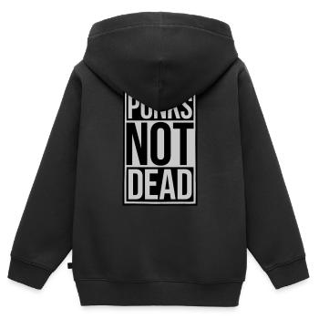 punks pas mort citation - Sweat Premium à capuche zippé enfant bio - noir - Dos - AI Model Kid Male (0cm)
