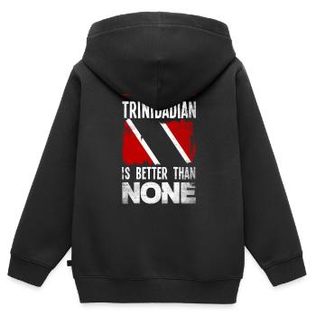 Trinité-et-Tobago Drapeau Trinité-et-Tobago Moitié trinidadienne - Sweat Premium à capuche zippé enfant bio - noir - Dos - AI Model Kid Male (0cm)
