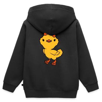 Chick Bow Fille - Sweat Premium à capuche zippé enfant bio - noir - Dos - AI Model Kid Male (0cm)