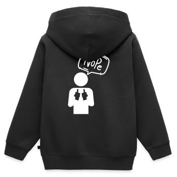 Non - Sweat Premium à capuche zippé enfant bio - noir - Dos - AI Model Kid Male (0cm)