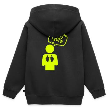 Non - Sweat Premium à capuche zippé enfant bio - noir - Dos - AI Model Kid Male (0cm)