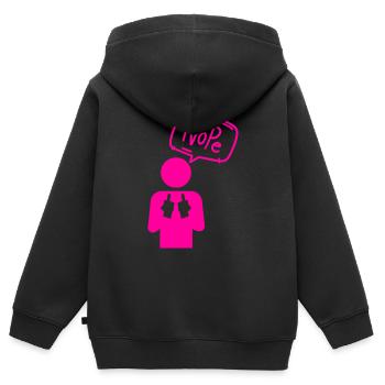 Non - Sweat Premium à capuche zippé enfant bio - noir - Dos - AI Model Kid Male (0cm)