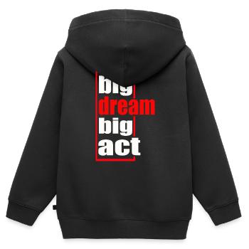 big bream big act - Sweat Premium à capuche zippé enfant bio - noir - Dos - AI Model Kid Male (0cm)