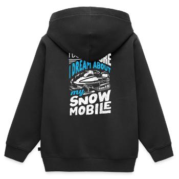 Snowmobile Riding Snowmobiling I Dont Snore Funny - Kinder Premium Organic Zip Hoodie - Schwarz - Hinten - AI Model Kid Male (0cm)