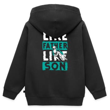 Motocross Cross Zweirad Vater - Kinder Premium Organic Zip Hoodie - Schwarz - Hinten - AI Model Kid Male (0cm)
