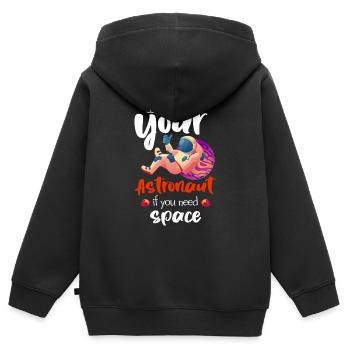 Weltall Logo Stern Spaceman - Kinder Premium Organic Zip Hoodie - Schwarz - Hinten - AI Model Kid Male (0cm)