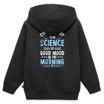 Kaffeebohne Tasse Frühaufsteher - Kinder Premium Organic Zip Hoodie - Schwarz - Hinten - AI Model Kid Male (0cm)