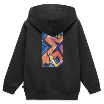 Graffiti Kunst - Kinder Premium Organic Zip Hoodie - Schwarz - Hinten - AI Model Kid Male (0cm)