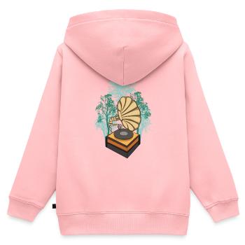 gramophone of nature - Kids Premium Organic Zip-up Hoodie - rose - Back - AI Model Kid Female (0cm)