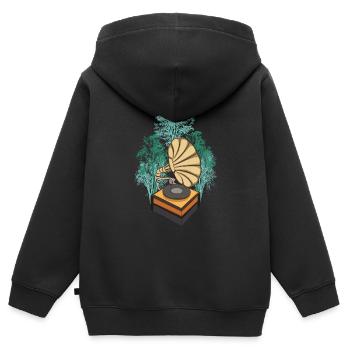 Gramophone de la nature - Sweat Premium à capuche zippé enfant bio - noir - Dos - AI Model Kid Male (0cm)