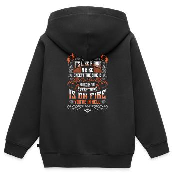 Autor Schreiben Literatur - Kinder Premium Organic Zip Hoodie - Schwarz - Hinten - AI Model Kid Male (0cm)