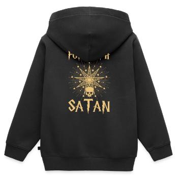 Satan Pentagramm Spruch okkult Geschenk - Kinder Premium Organic Zip Hoodie - Schwarz - Hinten - AI Model Kid Male (0cm)