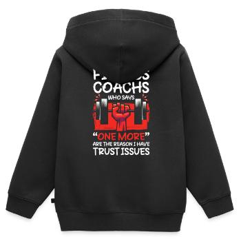 Entraînement d’endurance Fitness Trainer - Sweat Premium à capuche zippé enfant bio - noir - Dos - AI Model Kid Male (0cm)