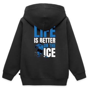 Eishockey Eishockeyspieler - Kinder Premium Organic Zip Hoodie - Schwarz - Hinten - AI Model Kid Male (0cm)
