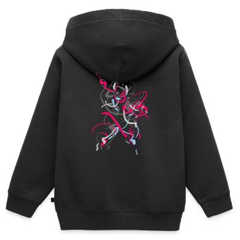 Abstrait - Sweat Premium à capuche zippé enfant bio - noir - Dos - AI Model Kid Male (0cm)