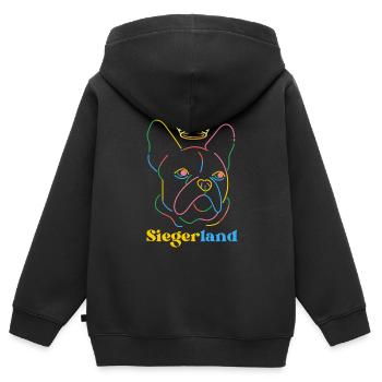 Siegerland - Das Design des Siegerlands - Kinder Premium Organic Zip Hoodie - Schwarz - Hinten - AI Model Kid Male (0cm)