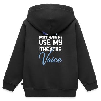Acteur Mask Nerd - Sweat Premium à capuche zippé enfant bio - noir - Dos - AI Model Kid Male (0cm)