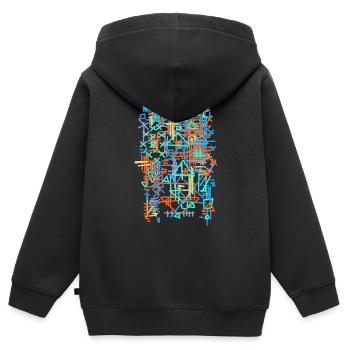 Muster / Bauhaus -Teppich - Kinder Premium Organic Zip Hoodie - Schwarz - Hinten - AI Model Kid Male (0cm)