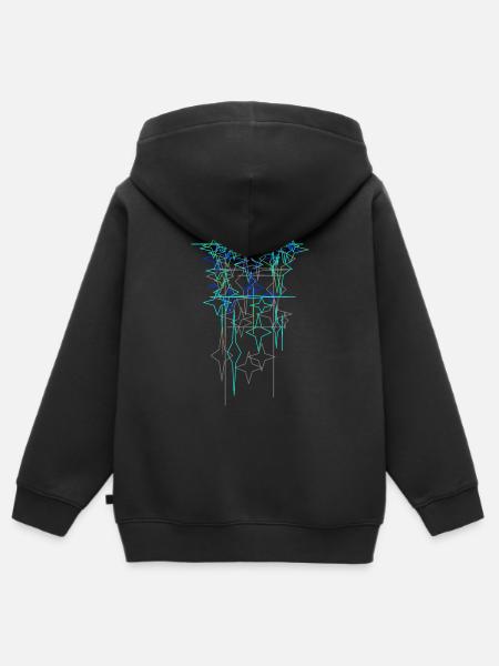 Futurismus Struktur - Kinder Premium Organic Zip Hoodie - Schwarz