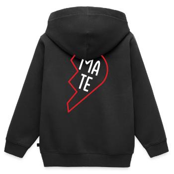 halbes Herz (1/2) - Geschenkidee - Soulmate - Kinder Premium Organic Zip Hoodie - Schwarz - Hinten - AI Model Kid Male (0cm)