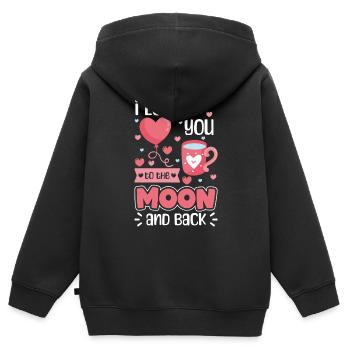 Valentinstag Paar Ehefrau Zuneigung - Kinder Premium Organic Zip Hoodie - Schwarz - Hinten - AI Model Kid Male (0cm)