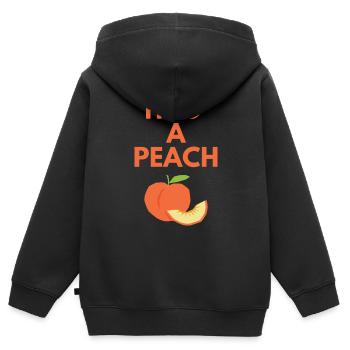 HUG A PEACH - Kids Premium Organic Zip-up Hoodie - black - Back - AI Model Kid Male (0cm)
