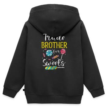 Süßigkeiten Kinder Törtchen - Kinder Premium Organic Zip Hoodie - Schwarz - Hinten - AI Model Kid Male (0cm)