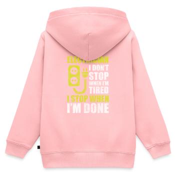 Électricien Craft Tension Lightning - Sweat Premium à capuche zippé enfant bio - rose - Dos - AI Model Kid Female (0cm)