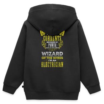 Electronics technician watts high voltage - Kids Premium Organic Zip-up Hoodie - black - Back - AI Model Kid Male (0cm)