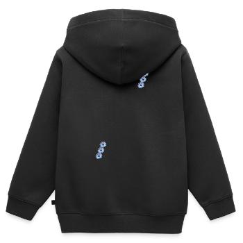 Margeriten 6fach - Kinder Premium Organic Zip Hoodie - Schwarz - Hinten - AI Model Kid Male (0cm)