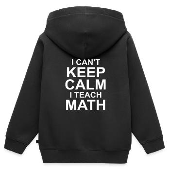 Ich kann nicht ruhig bleiben, ich unterrichte Mathe - Kinder Premium Organic Zip Hoodie - Schwarz - Hinten - AI Model Kid Male (0cm)