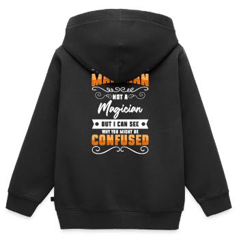 Briefträger Sendung Kurierdienst - Kinder Premium Organic Zip Hoodie - Schwarz - Hinten - AI Model Kid Male (0cm)