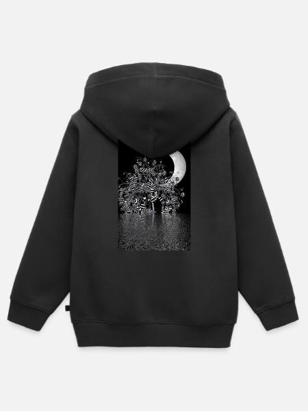 Mondschein - Kinder Premium Organic Zip Hoodie - Schwarz