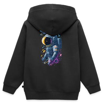 Astronaut - Kinder Premium Organic Zip Hoodie - Schwarz - Hinten - AI Model Kid Male (0cm)