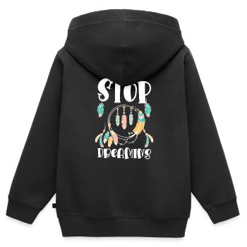 Rêve Rêveur Rêve spirituel - Sweat Premium à capuche zippé enfant bio - noir - Dos - AI Model Kid Male (0cm)