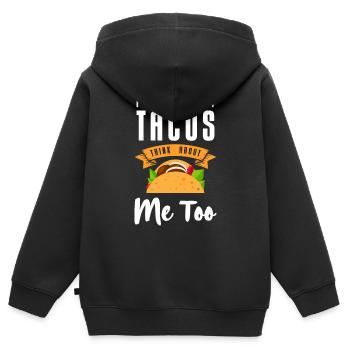 Burrito mexicain affamé - Sweat Premium à capuche zippé enfant bio - noir - Dos - AI Model Kid Male (0cm)