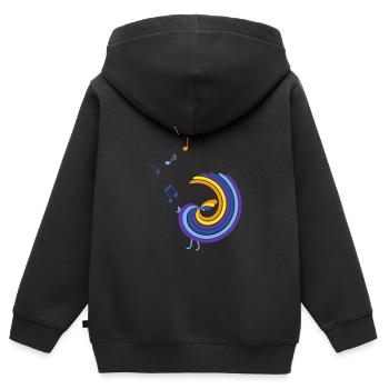bunter singvogel - Kinder Premium Organic Zip Hoodie - Schwarz - Hinten - AI Model Kid Male (0cm)