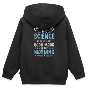 Kaffee Espresso Cappuccino Tasse - Kinder Premium Organic Zip Hoodie - Schwarz - Hinten - AI Model Kid Male (0cm)