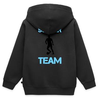 soccer player team - Kinder Premium Organic Zip Hoodie - Schwarz - Hinten - AI Model Kid Male (0cm)