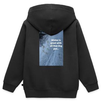 winter wonderland dog pee - Kids Premium Organic Zip-up Hoodie - black - Back - AI Model Kid Male (0cm)