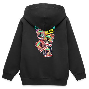 ChinCheck - Kinder Premium Organic Zip Hoodie - Schwarz - Hinten - AI Model Kid Male (0cm)