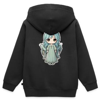 Kleiner Engel - Kinder Premium Organic Zip Hoodie - Schwarz - Hinten - AI Model Kid Male (0cm)