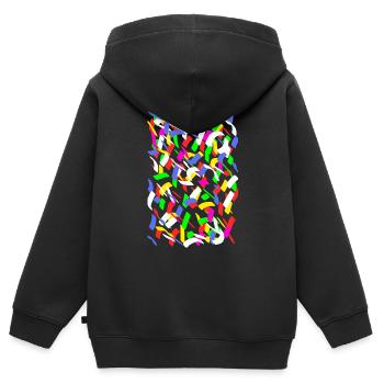 Je ne suis pas pour les papiers - Sweat Premium à capuche zippé enfant bio - noir - Dos - AI Model Kid Male (0cm)