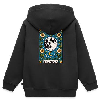 La Lune - Sweat Premium à capuche zippé enfant bio - noir - Dos - AI Model Kid Male (0cm)