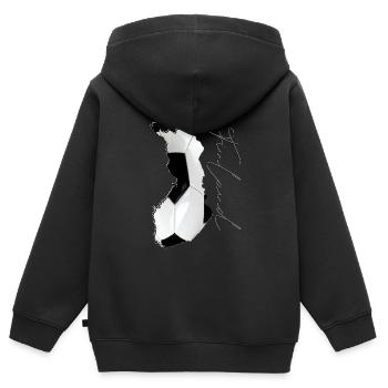 Finland Map Framed Real Football EN - Kids Premium Organic Zip-up Hoodie - black - Back - AI Model Kid Male (0cm)