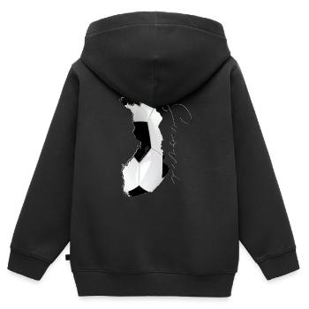 Finland Map Framed Real Football FI - Kids Premium Organic Zip-up Hoodie - black - Back - AI Model Kid Male (0cm)