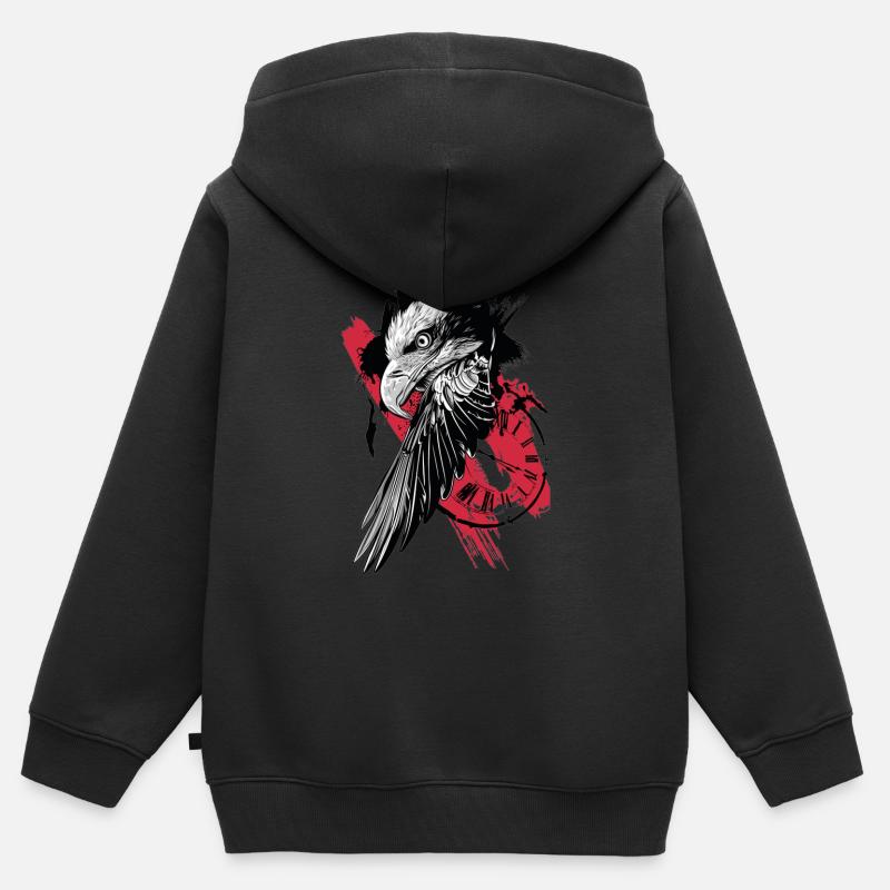 Trash Polka // Illustration - Sweat Premium à capuche zippé enfant bio - noir