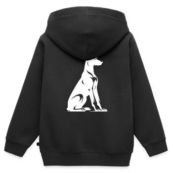 Schlichte Wachhund Dobermann Hunde Silhouette - Kinder Premium Organic Zip Hoodie - Schwarz - Hinten - AI Model Kid Male (0cm)