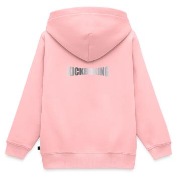 KICKBOXING - Kinder Premium Organic Zip Hoodie - Rosa - Hinten - AI Model Kid Female (0cm)